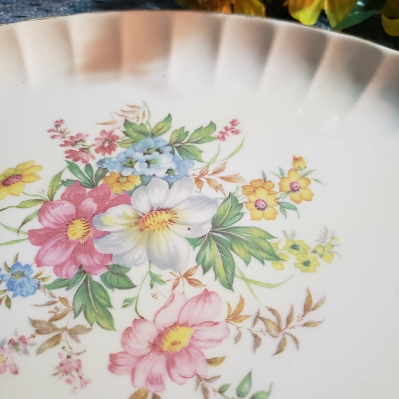 Vintage W.S. George Bolero Floral Bouquet Oval Platter - Picture 5 of 6